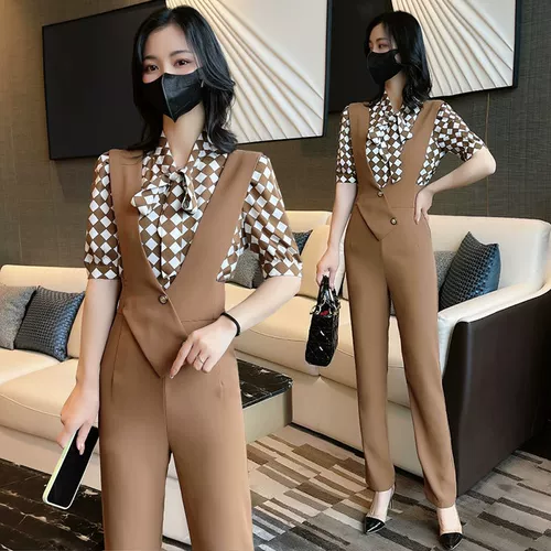 Летний комплект, шахматы, рубашка, комбинезон, штаны