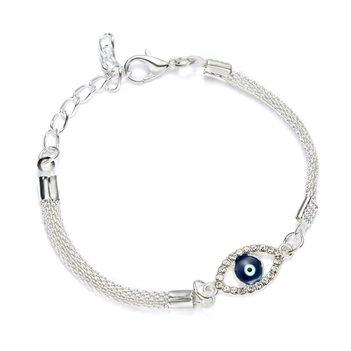 Роскошные браслеты с серебряным покрытием Cz Crystal Blue Eval Ey
