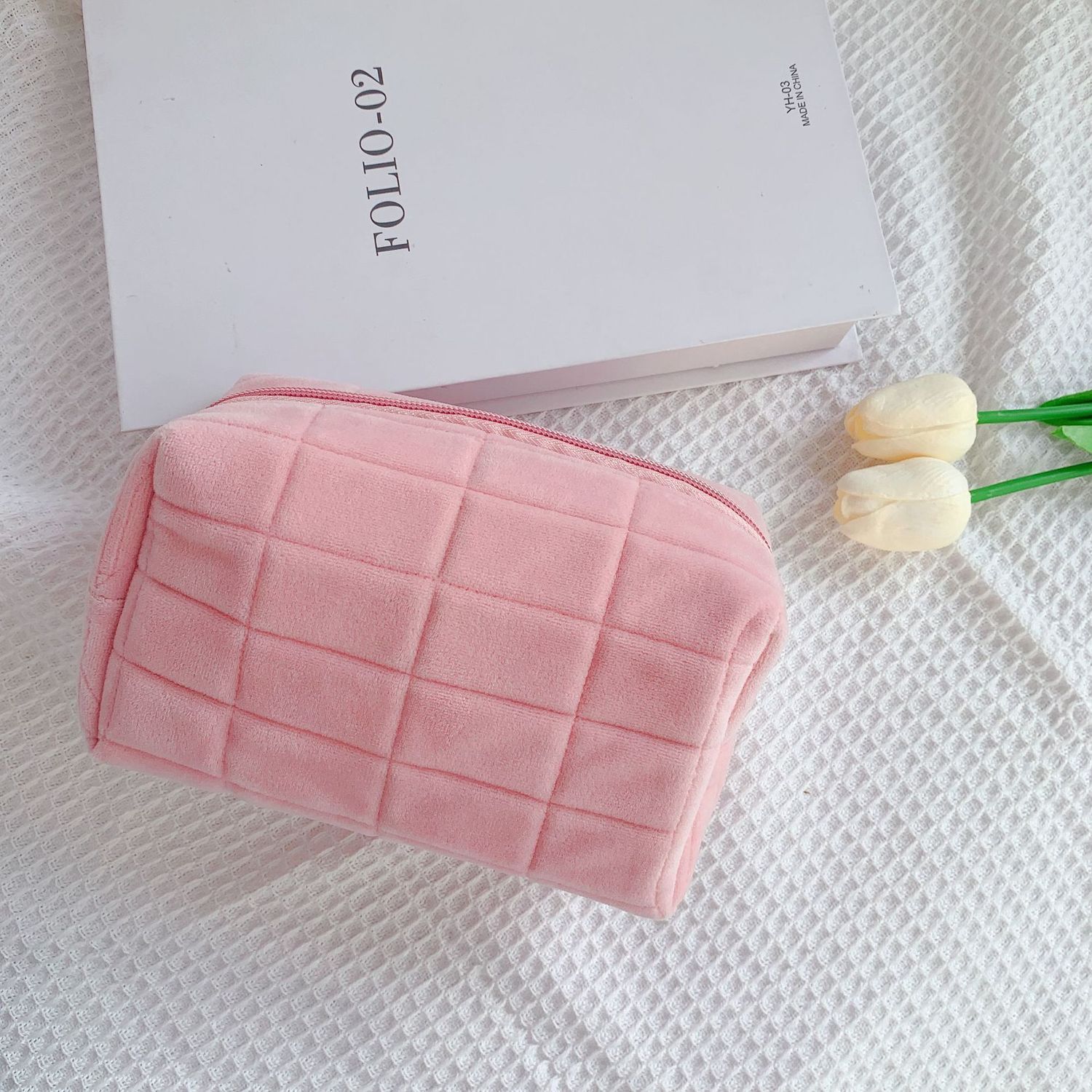 Pink pencil case-can be used as a cosmetic bag