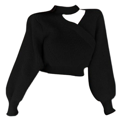taobao agent Short demi-season sweater, sexy red top, V-neckline, 2022 collection
