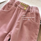 Демисезонные вельветовые детские бархатные штаны, увеличенная толщина