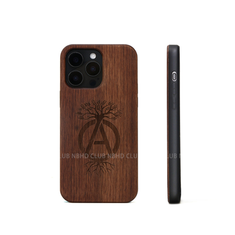 Wood Luxury Anti-Fall NEIGHBORHOOD NBHD / Tree Logo Plus/Pro/Max – 16, 15, 14, 13, 12 iPhone Case