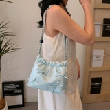 Мусорный мешок с бантиком, сумка через плечо, небольшая цепь, городской стиль, в стиле Шанель