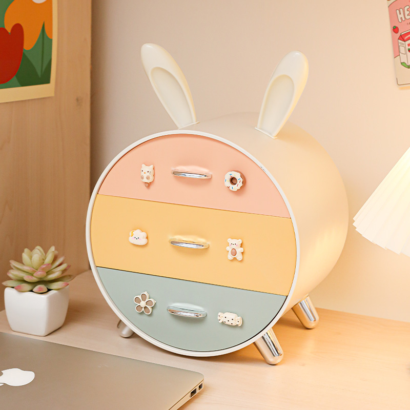 [Chrome-plated silver - colorful colors] Light luxury model ⭐ Cute rabbit (free 3D cute stickers)