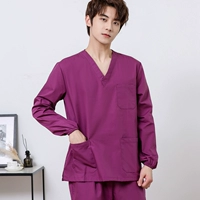 Сиреневый лонгслив, нарукавники, комплект, поликоттон