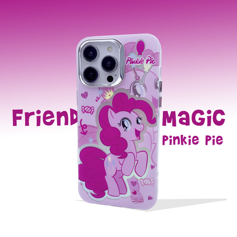 Pinkie Pie My Little Pony MLP Cartoon Laser Gradient MagSafe Acrylic Plus/Pro/Max – 16, 15, 14, 13 iPhone Case
