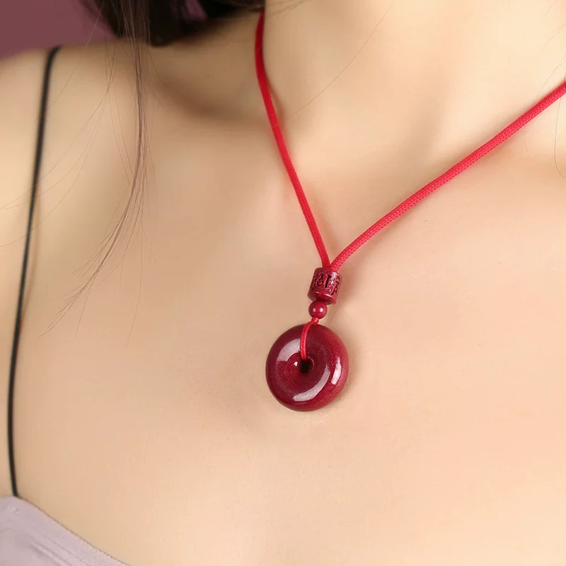 紫金砂 朱砂平安扣吊坠 挂绳挂饰 男女老小 项链挂件【含师傅祈福，发货周期7-20天】