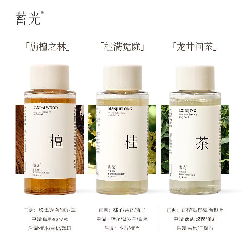 【3瓶】蓄光沐浴蜜氨基酸清洁沐浴露液出差旅行装体验装小样50ml  旅实拍商品图