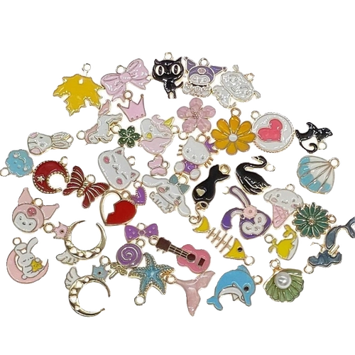 Мультяшная металлическая подвеска ручной работы, браслет из бисера, ожерелье, аксессуар, аксессуары, DIY