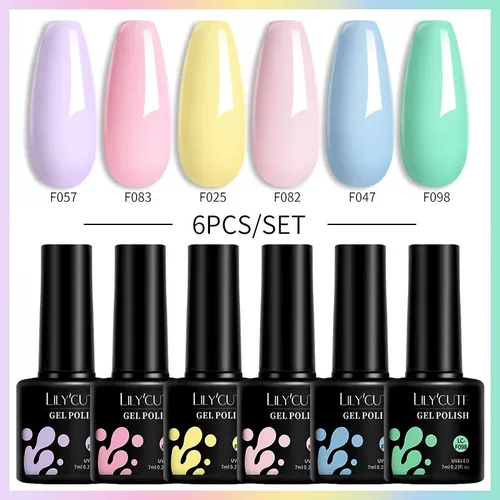 Lilycute 6pcs/Set Macaron Color Gel Hail Plock Set Kit Sprip Spri