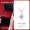 999 Full Silver Necklace - White Diamond Star Chain+Preferred Rose Gift Box