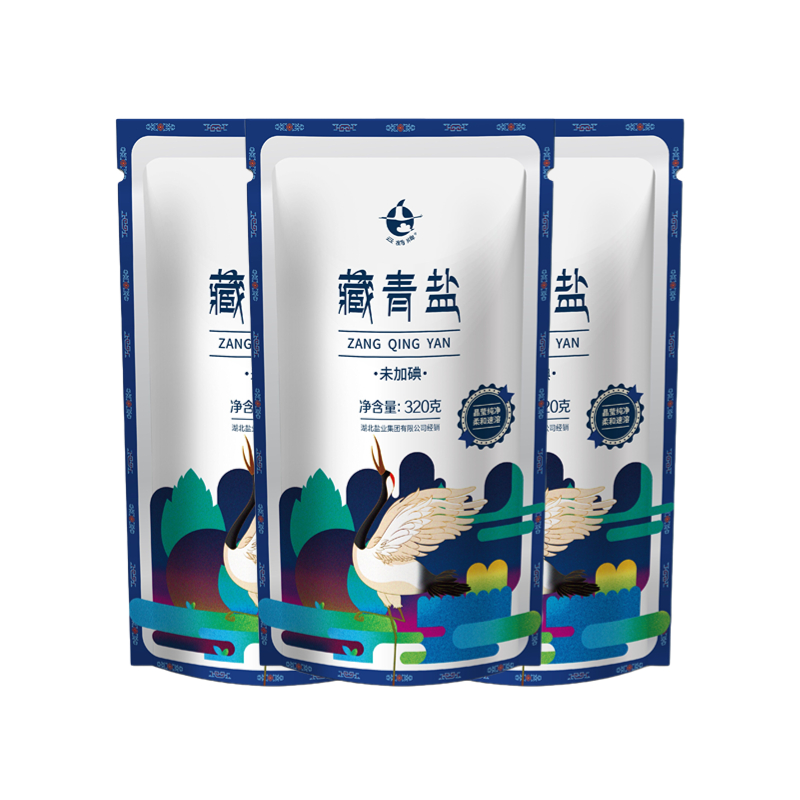 云鹤藏青盐天然湖盐不添加抗结剂3袋