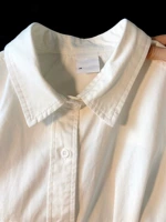 Летняя японская базовая ретро белая рубашка, длинный рукав, свободный крой