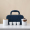 Белый - горшок с тремя чашками + чайная банка + голубая сумка
