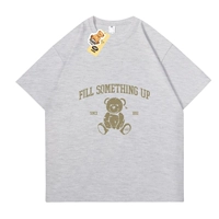 Классический кофейный медведь [цветочный серый]