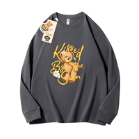 Медведь горячий цветок цветут с длинными рукавами [углерод -серый]