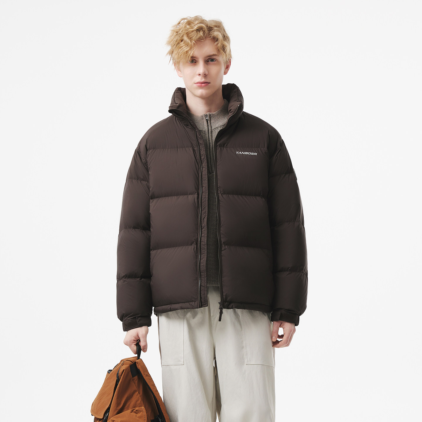 公开放淡宝【坦博尔】立领防风宽松羽绒服