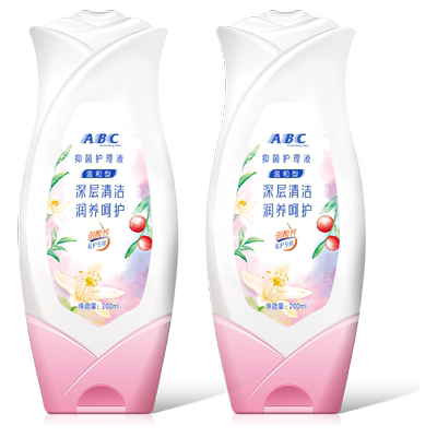 ABC女性护理液卫生洗护液清洁护理液小花朵2瓶装200mL