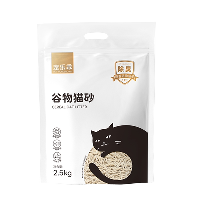 宠乐乖专利产品谷物猫砂2.5kg/包