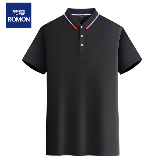 罗蒙夏季polo衫男士新款休闲百搭宽松t恤翻领潮流纯棉短袖薄款t恤_爱