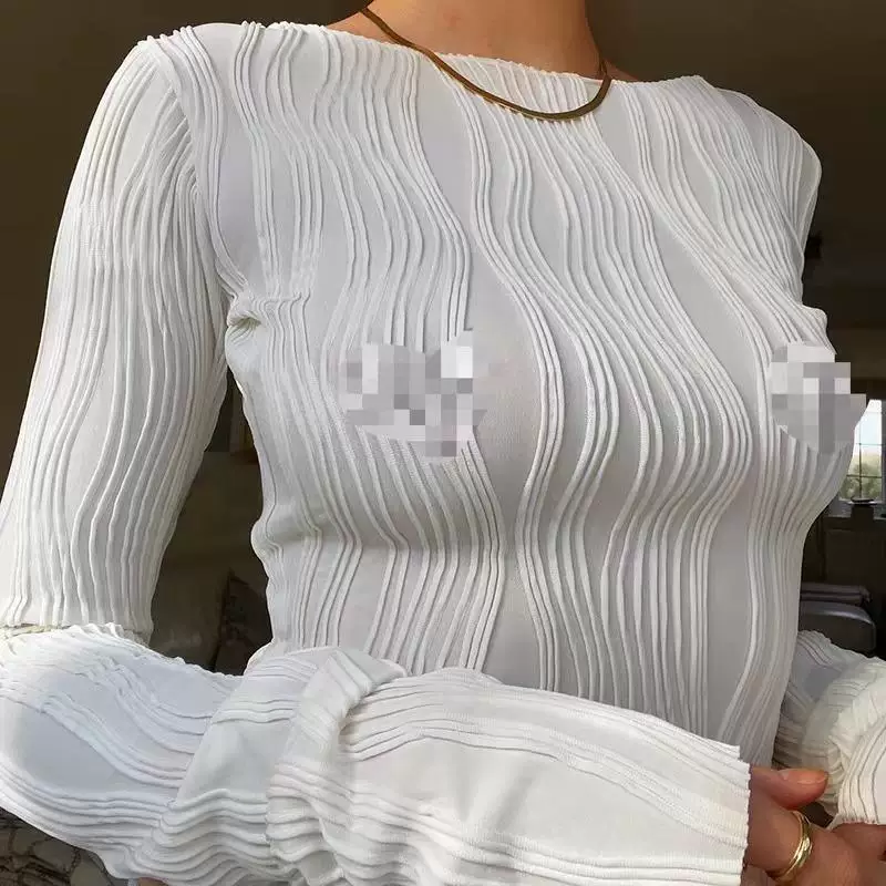 Круглый воротник облегающий T-shirt женский топ с шейной деталью loose