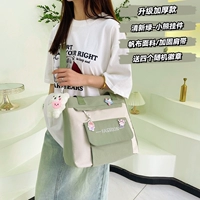 Свежая небольшая сумка, подвеска, ткань, бретели, значок, увеличенная толщина, с медвежатами