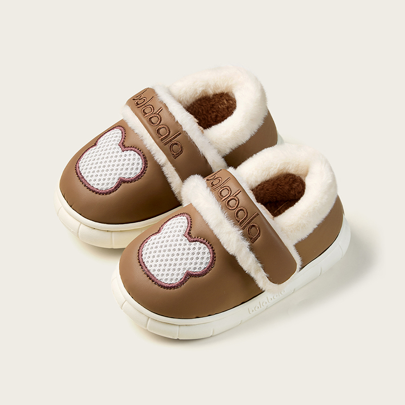 巴拉巴拉  儿童棉拖鞋男童冬季宝宝室内居家防滑 29.8元包邮，卷后 