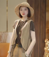 Трикотажный летний жилет без рукавов, свободный крой