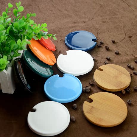 骨瓷咖啡杯盖子陶瓷杯盖大马克杯木盖星巴克杯水壶水杯竹盖盖带孔