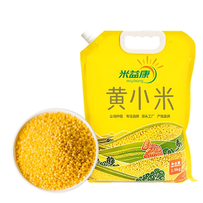 新米优质黄小米陕西当季五谷杂粮粗粮大黄米益康小米5小包装真空