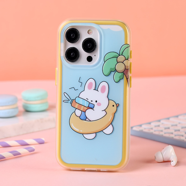 Bunny & Duck Splash Art IMD iPhone Case