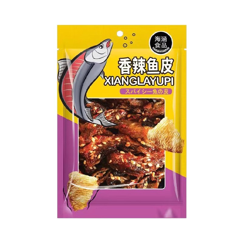 拍5件|香辣鱼皮即食香辣小鱼干香脆鱼皮甜辣