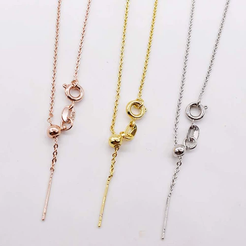 Половина серебра 925 пробы, крестовая цепочка, О-цепочка, одинарная цепочка, ожерелье из змеиной кости с иглой, силиконовая регулировка, аксессуары для цепочки с шариком