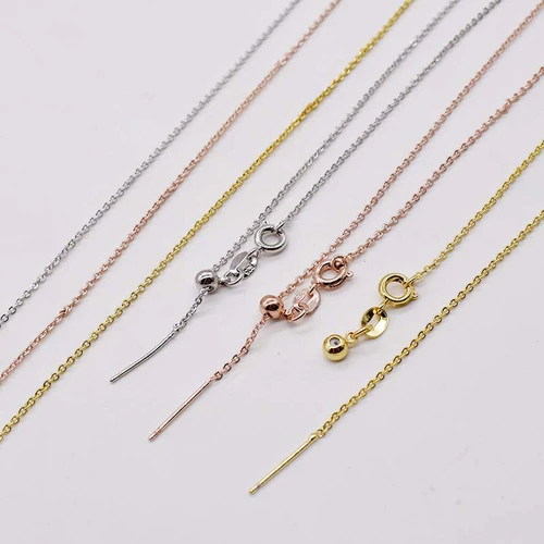 Половина серебра 925 пробы, крестовая цепочка, О-цепочка, одинарная цепочка, ожерелье из змеиной кости с иглой, силиконовая регулировка, аксессуары для цепочки с шариком