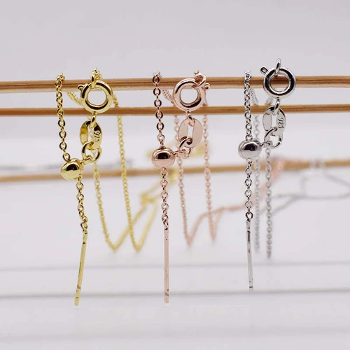 Половина серебра 925 пробы, крестовая цепочка, О-цепочка, одинарная цепочка, ожерелье из змеиной кости с иглой, силиконовая регулировка, аксессуары для цепочки с шариком