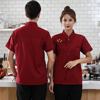 Цельный красный топ с короткими рукавами (одинаковый фасон для мужчин и женщин)