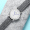 Женские часы： Серебряный шелух, белый пух, серый кожаный ремешок + браслет