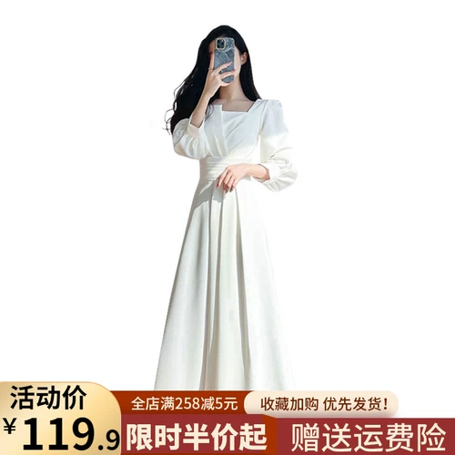 Весеннее белое расширенное платье, небольшая дизайнерская летняя длинная юбка, коллекция 2022, изысканный стиль