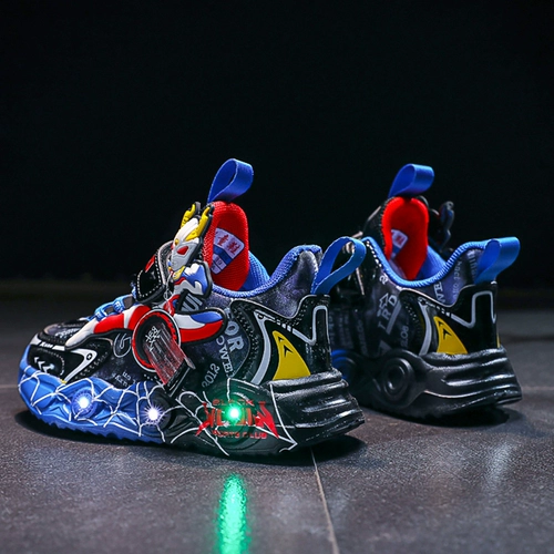 Обувь для мальчиков, спортивная обувь, новинка 2022 года, повседневная обувь, противоскользящая липучка, осенняя обувь для мальчиков, обувь с подсветкой для маленьких мальчиков