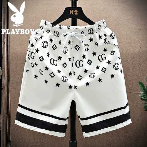 Playboy, мужские летние штаны, тонкие трендовые пляжные шорты, свободный прямой крой