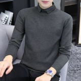 Демисезонный комплект, свитер, трендовая трикотажная шерстяная рубашка, в корейском стиле, облегающий крой