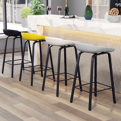 Iron Art Bar Стул Современный простые баррель -стул Nordic Bar Furniture Высокий стул кафе кофе -заднее кресло