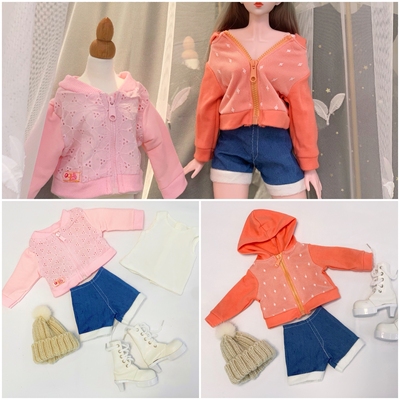 taobao agent Big cardigan, doll, clothing for princess for dressing up, 60cm