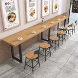 Лапша закусочная бар ресторан дварф Стол Длинные столы и стул Комбинированный чай для молока против стены сплошной деревянный бар 1213
