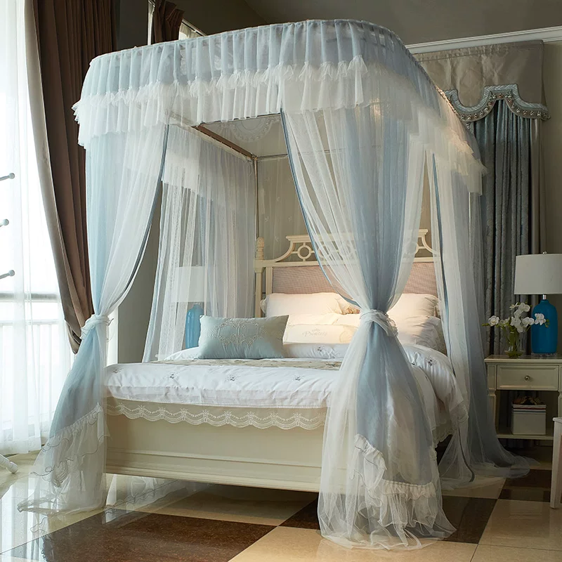 Dream Cube ( Home Textiles ) Двухслойная москитная сетка с молнией с трёхдверной U-образной конструкцией для дома 1.5 м 1.8 м кровать этаж спальное место