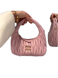 法国直邮MiuMiu缪缪正品褶皱小羊皮云朵包单肩腋下包手提斜跨女包