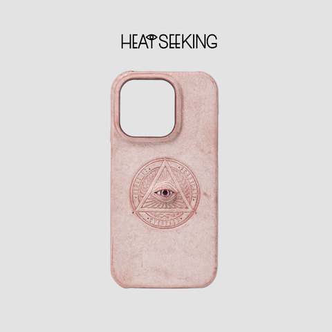 Handmade Leather : Embossed Mountain Peak – – 16, 15, 14, 13, 12 iPhone Case