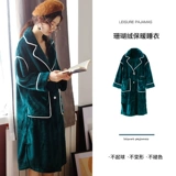 安之伴 Коралловый бархатный демисезонный банный халат, удерживающая тепло утепленная фланелевая пижама