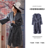 安之伴 Коралловый бархатный демисезонный банный халат, удерживающая тепло утепленная фланелевая пижама