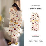 安之伴 Коралловый бархатный демисезонный банный халат, удерживающая тепло утепленная фланелевая пижама